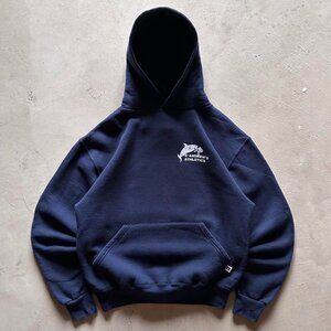vintage russell athletic navy boxy hoodie